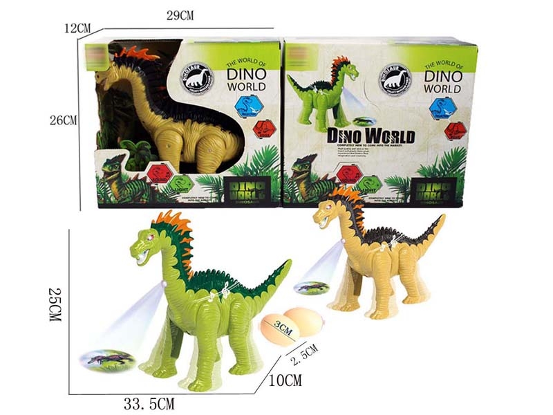 B/O LAY EGG DINOSAUR W/PROJECTION & WALKING & LIGHT & SOUND,GREEN/YELLOW - HP1146381