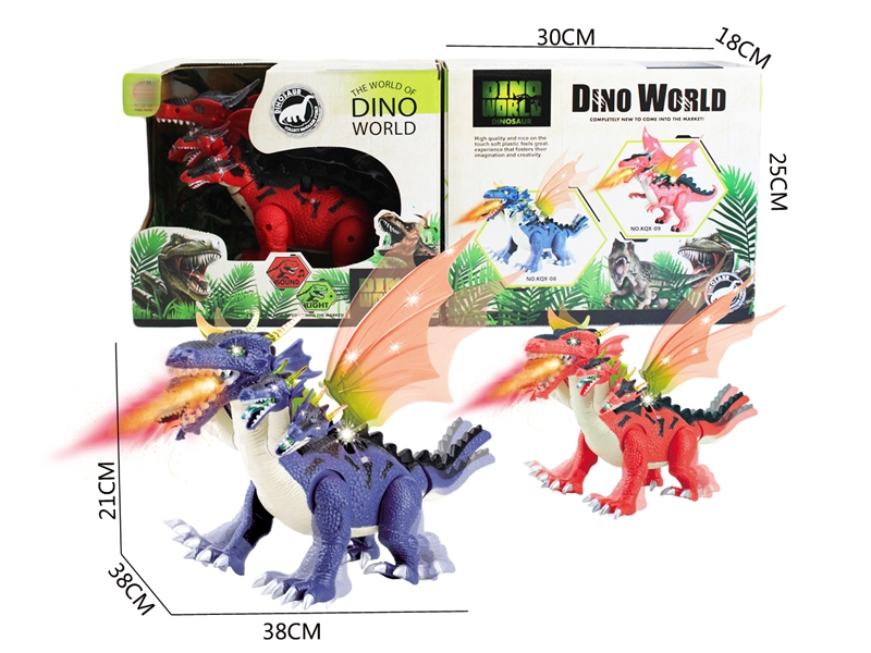 B/O DINOSAUR W/WALKING & LIGHT & SOUND,ORANGE/PURPLE - HP1146383