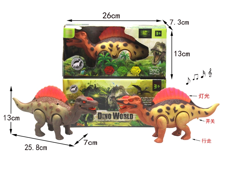 B/O DINOSAUR W/WALKING & LIGHT & SOUND,GREEN/ORANGE - HP1146390