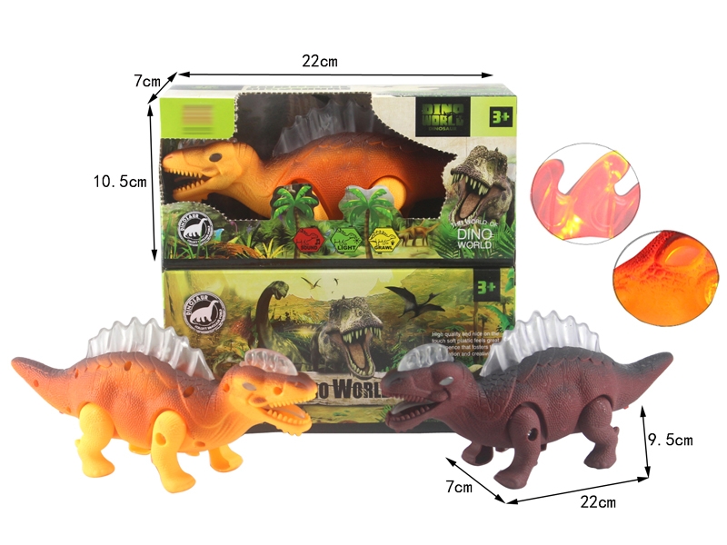 B/O DINOSAUR W/WALKING & LIGHT & SOUND,YELLOW/BROWN - HP1146393