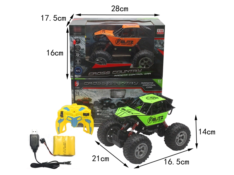 1:18四通攀爬车(塑料壳包电)橙红混装 - HP1146405