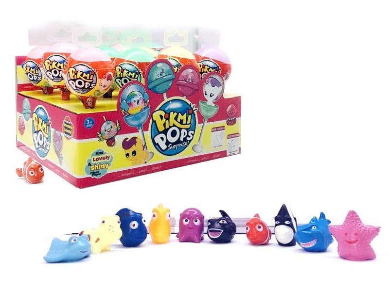 LOLLIPOP W/VINYL  SUBMARINE ANIMAL 12PCS/DISPLAY BOX - HP1146443
