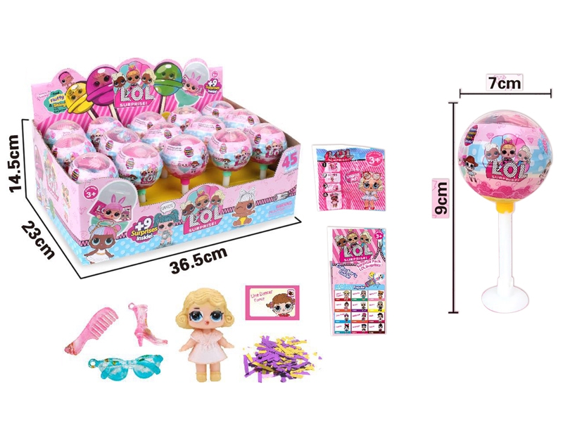 SURPRISE LOLLIPOP W/6CM DOLL & ACCESSORIES 15PCS/DISPLAY BOX - HP1146650