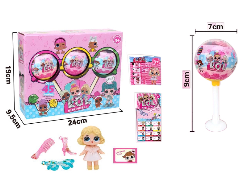 SURPRISE LOLLIPOP W/6CM DOLL & ACCESSORIES 3PCS - HP1146656