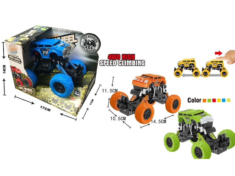 PULL BACK 4WD CLIMBLING CAR W/SHOCK ABSORBER - HP1146695