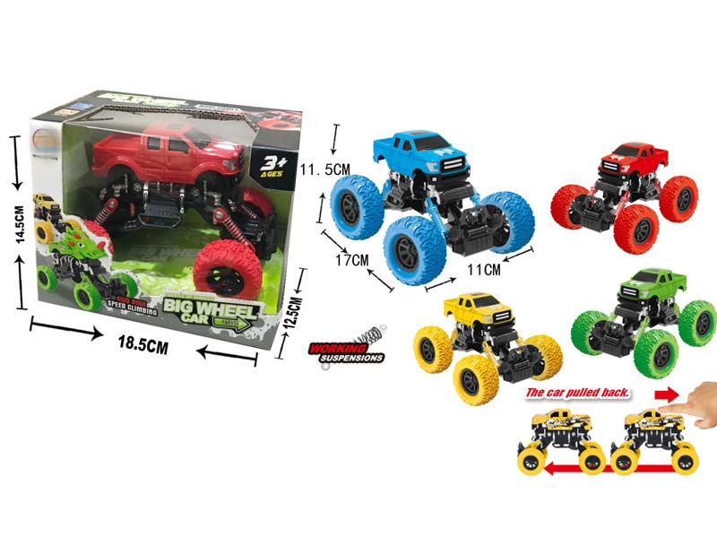PULL BACK 4WD CLIMBLING CAR W/SHOCK ABSORBER - HP1146704