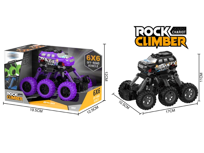 PULL BACK 4WD CLIMBLING CAR W/SHOCK ABSORBER,BLACK/PURPLE - HP1146729