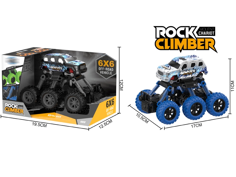 PULL BACK 4WD CLIMBLING CAR W/SHOCK ABSORBER,BLACK/WHITE - HP1146731