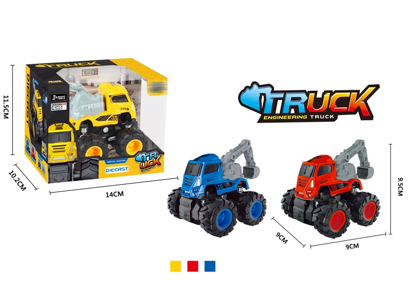 FRICTION DIE CAST CONSTRUCTION CAR,RED/BLUE/YELLOW - HP1146752