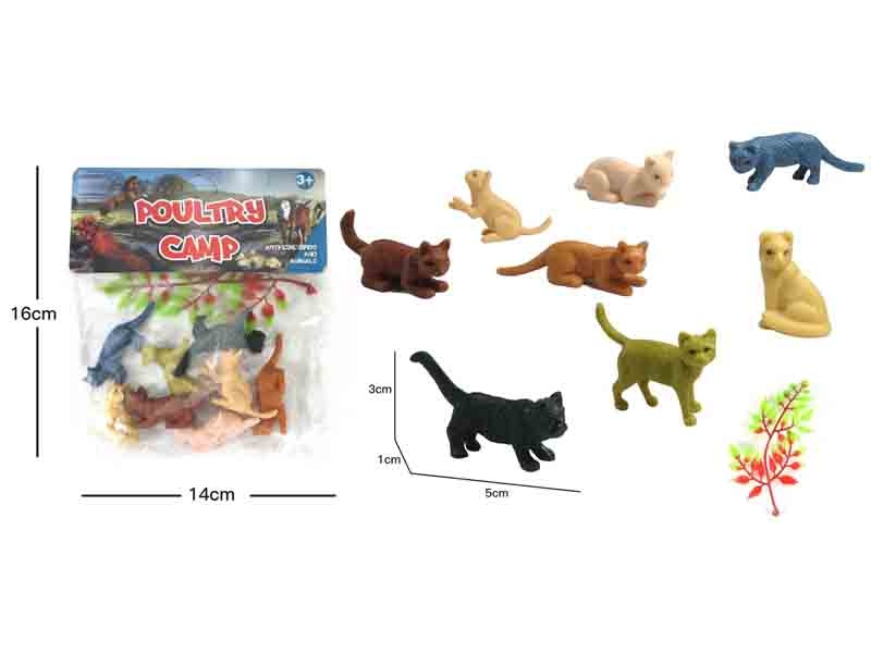 SOFT PLASTIC CAT SET 8PCS - HP1146855