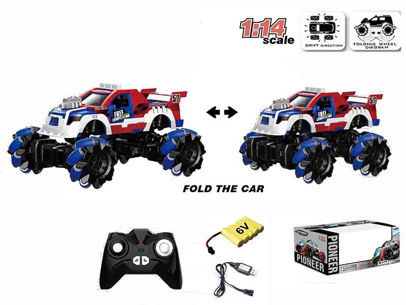 1:14 ALL-WHEEL-DRIVE FOLDING DRIFT RC CAR,BLUE - HP1147180