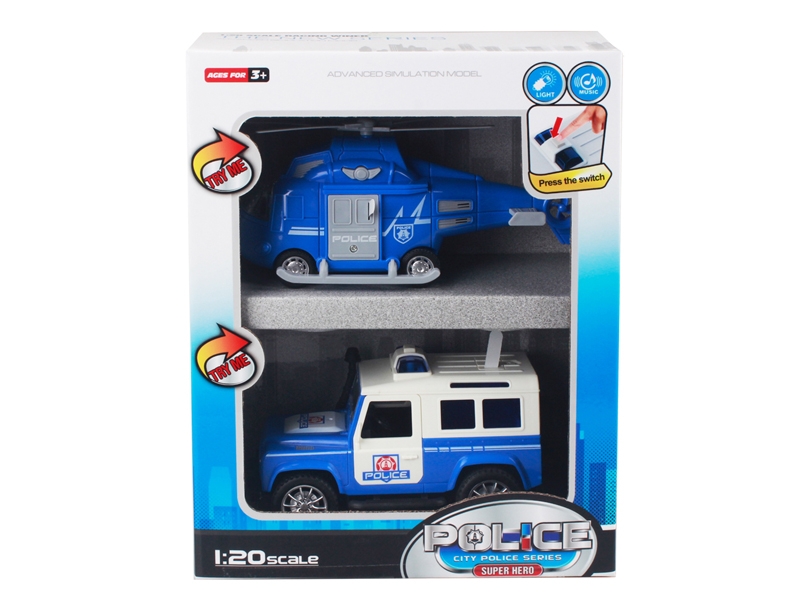 FRICTION POLICE CAR SET W/LIGHT & MUSIC - HP1147488