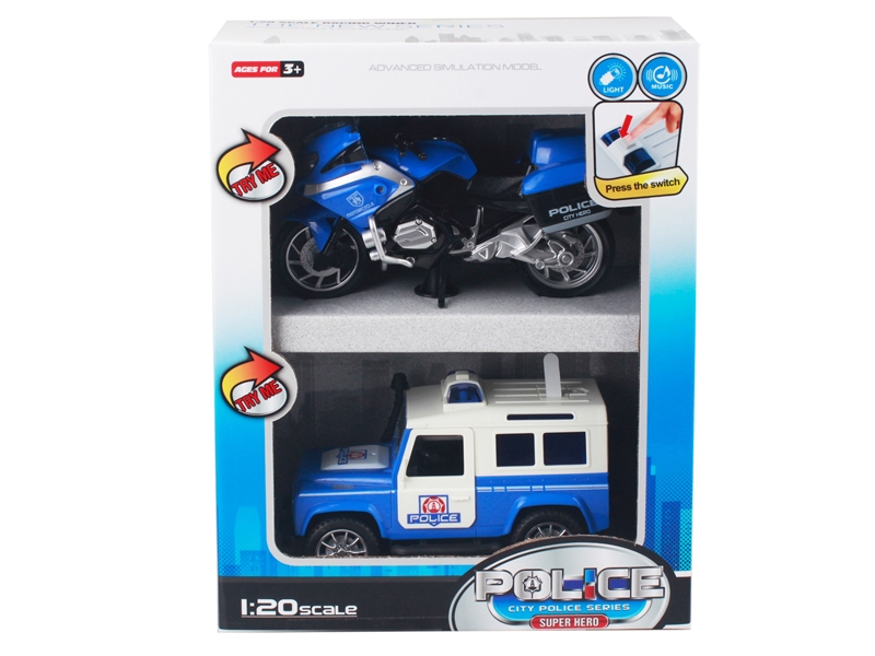 FRICTION POLICE CAR SET W/LIGHT & MUSIC - HP1147489