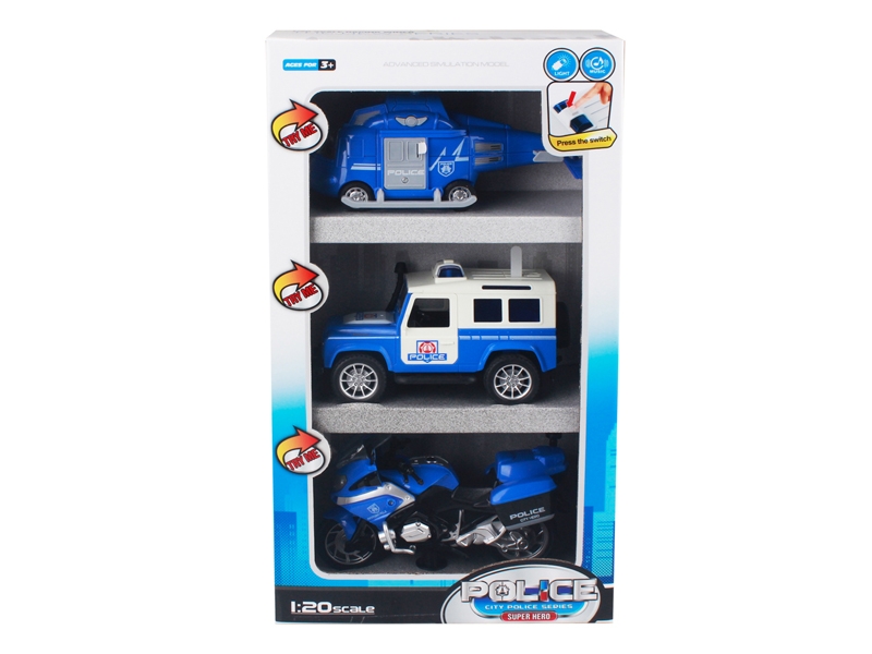 FRICTION POLICE CAR SET W/LIGHT & MUSIC - HP1147491