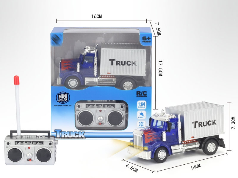 1：64四通遥控运输货柜车（美式）,蓝色 - HP1148564