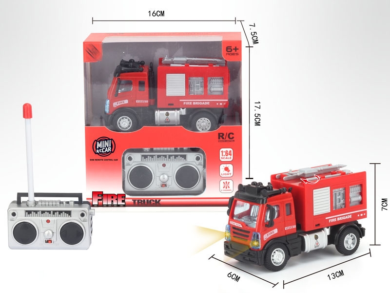 1：64四通遥控水炮消防车(欧式）,红色 - HP1148586