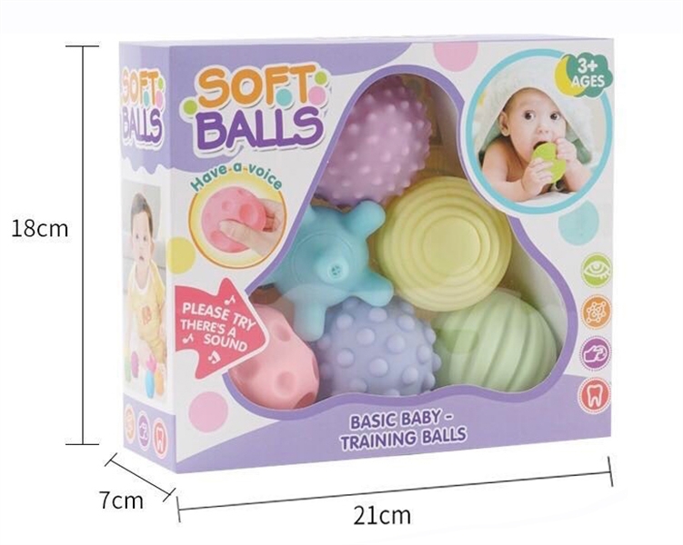 SOFT BALLS W/SOUND (6 ASST. IN ONE BOX) - HP1148697
