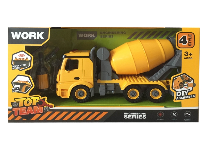 DIY ASSEMBLE CONSTRUCTION TRUCK W/LIGHT & MUSIC (INCLUDED BATTERIES) - HP1148926