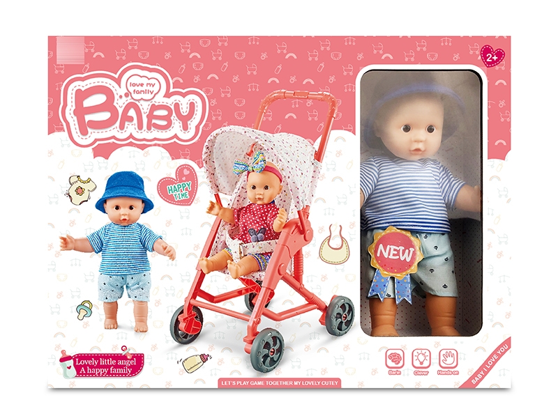32CM CONTTON BODY DOLL W/BABY STROLLER - HP1149170