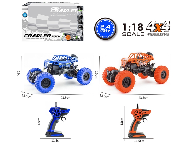 2.4GHz 1：18四通带灯光越野骨架攀爬车（不包电） - HP1149597