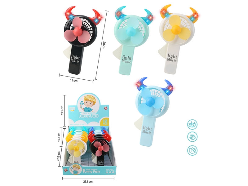 HAND PRESSURE FAN W/LIGHT & MUSIC - HP1149845