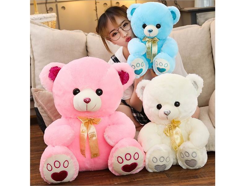 35CM COLOR RIBBON BEAR 300G (PINK/WHITE/BLUE) - HP1149975