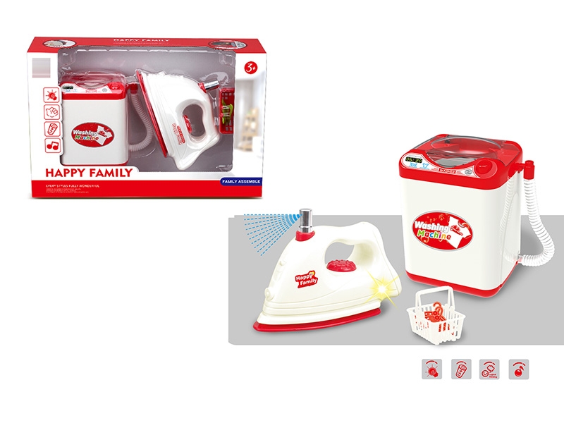 ELECTRIC VERTICAL WASHING MACHINE, IRON COMBINATION (LIGHT, VIBRATION, CAN ADD WATER) 4*AA NOT INCLUDED - HP1150198