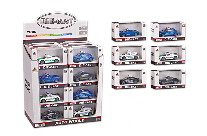 1:55 PULL BACK DIE CAST CAR 6 ASST. 24PCS/DISPLAY BOX - HP1150380