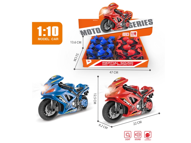 FRICTION MOTORCYCLE W/LIGHT & SOUND,6PCS/DISPLAY BOX - HP1150623
