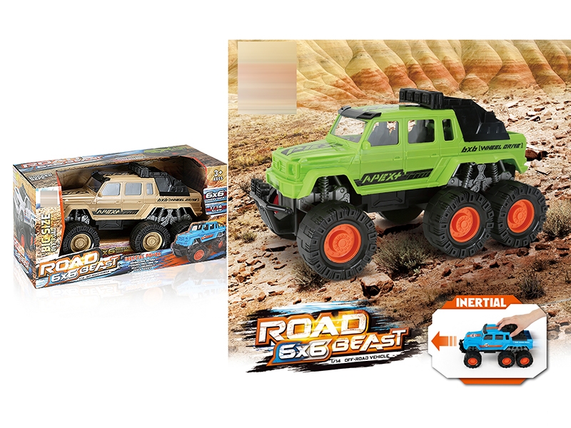 1:14 SCALE FRICTION CAR,DESERT YELLOW/GREEN - HP1152031