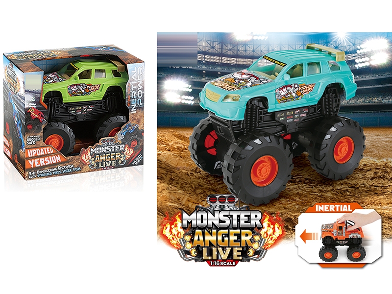 1:16 SCALE FRICTION CAR,GREEN/MINT GREEN - HP1152050