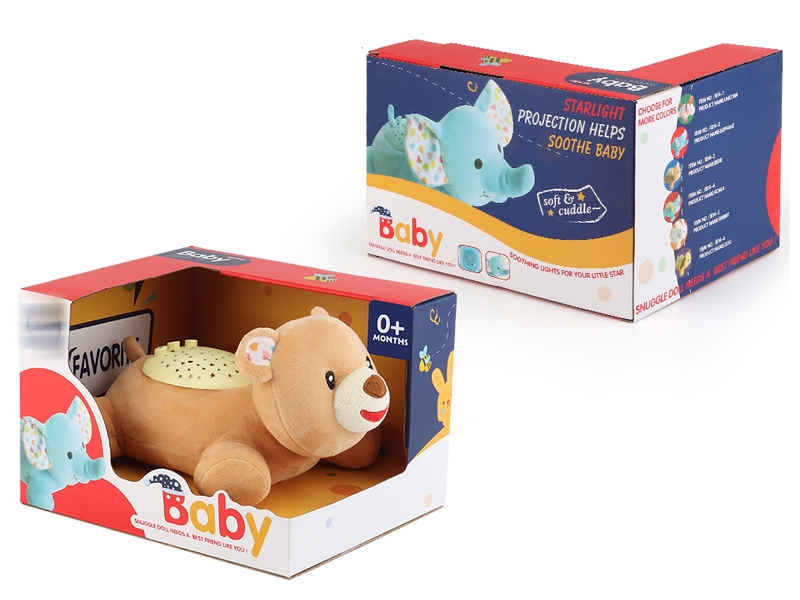 30CM COTTON BEAR W/PROJECTION & LIGHT & IC - HP1153567