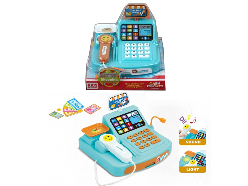 CASH REGISTER W/LIGHT & MUSIC，RED/BLUE - HP1153598