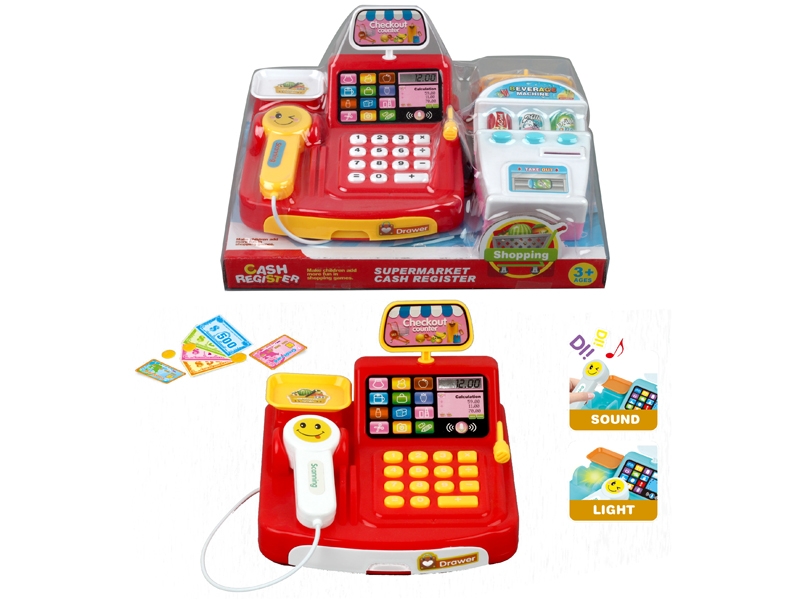 CASH REGISTER W/LIGHT & MUSIC，RED/BLUE - HP1153600