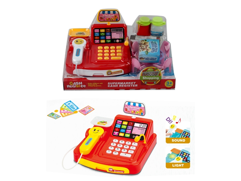 CASH REGISTER W/LIGHT & MUSIC，RED/BLUE - HP1153601