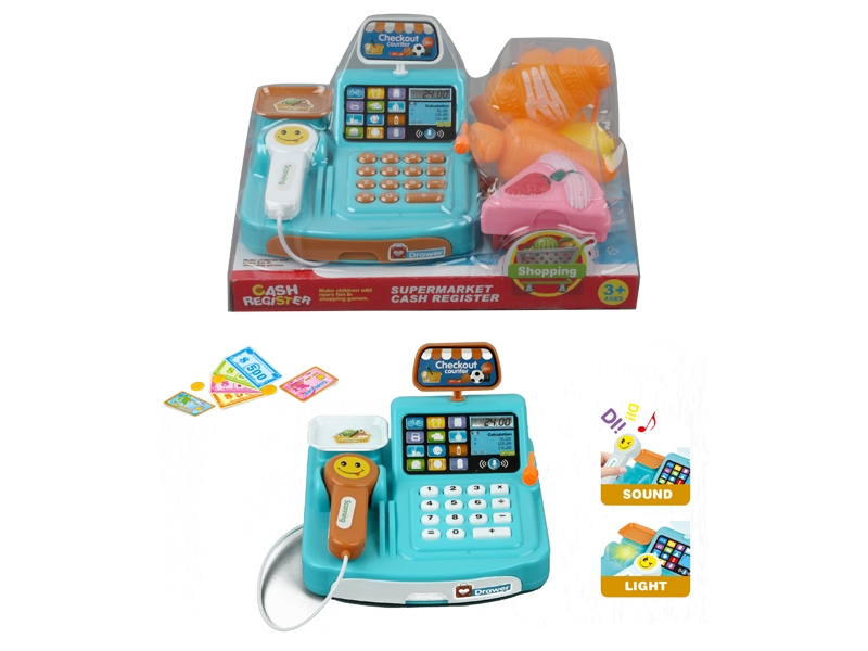 CASH REGISTER W/LIGHT & MUSIC，RED/BLUE - HP1153602