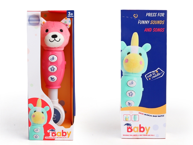 30CM PLUSH MUSICAL BABY RATTLE W/LIGHT & MUSIC - HP1153644