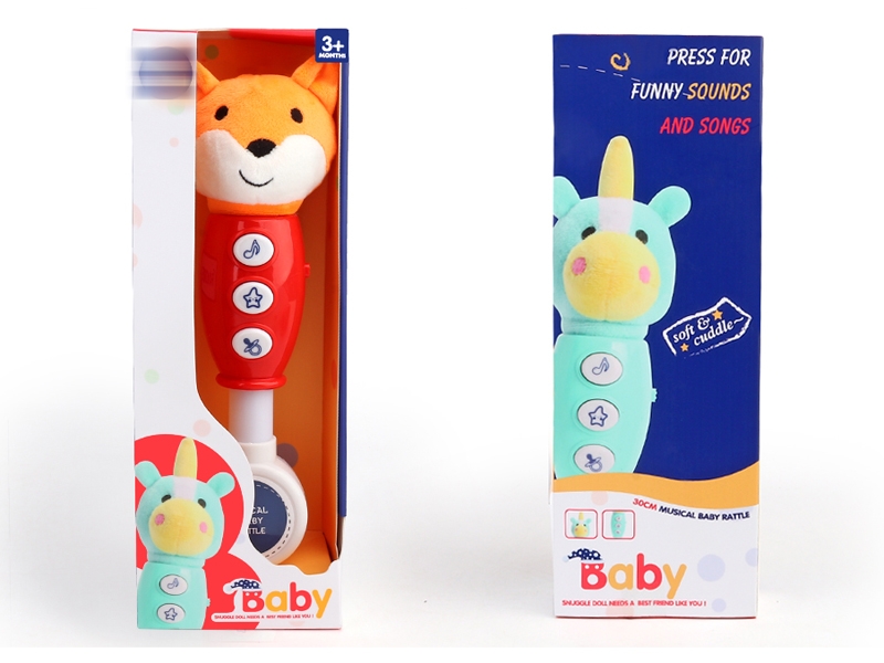 30CM PLUSH MUSICAL BABY RATTLE W/LIGHT & MUSIC - HP1153645