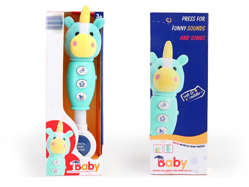 30CM PLUSH MUSICAL BABY RATTLE W/LIGHT & MUSIC - HP1153647