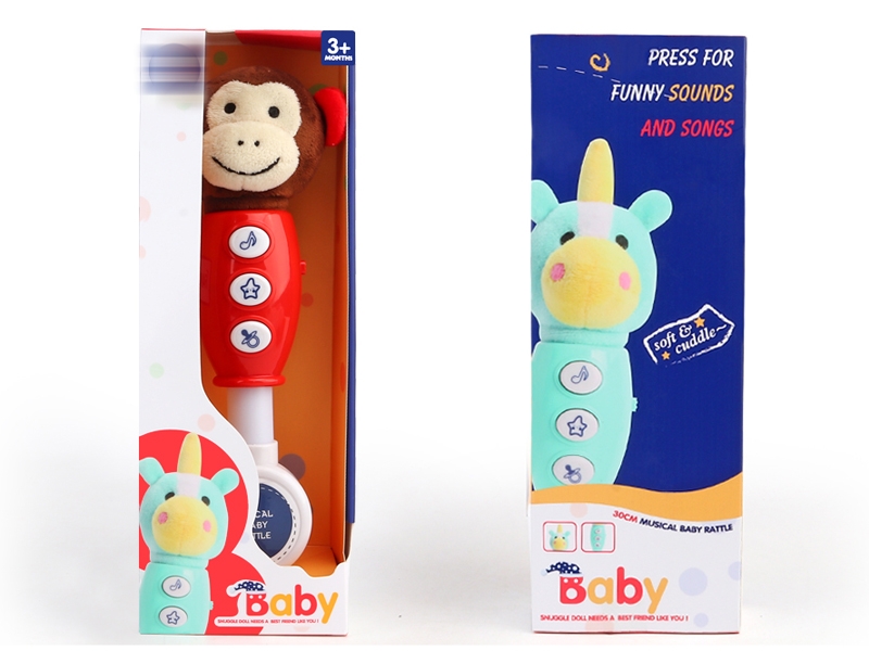 30CM PLUSH MUSICAL BABY RATTLE W/LIGHT & MUSIC - HP1153649