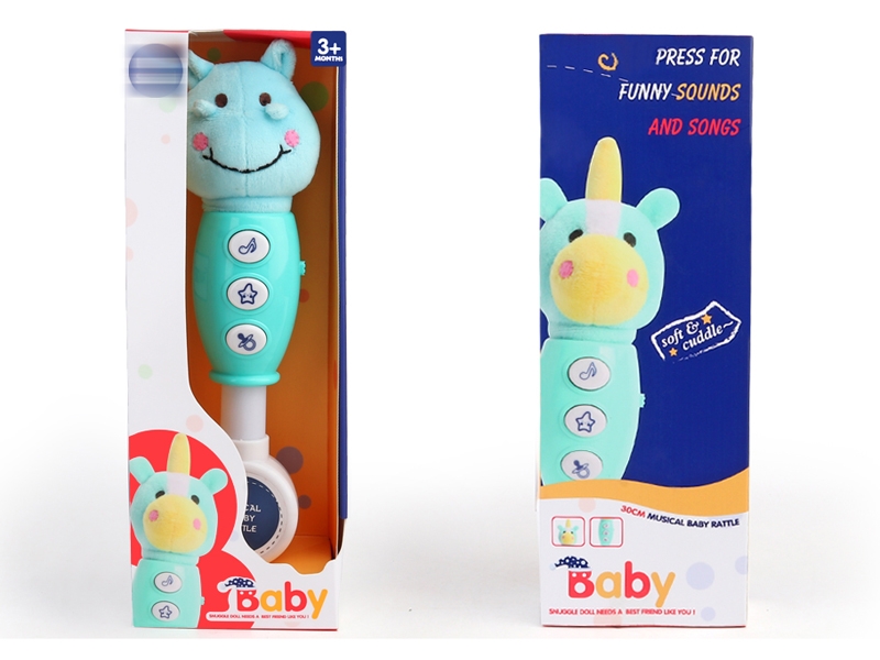 30CM PLUSH MUSICAL BABY RATTLE W/LIGHT & MUSIC - HP1153650