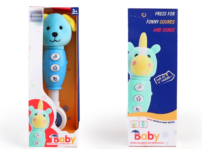 30CM PLUSH MUSICAL BABY RATTLE W/LIGHT & MUSIC - HP1153651