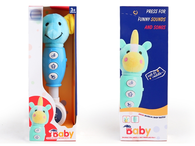 30CM PLUSH MUSICAL BABY RATTLE W/LIGHT & MUSIC - HP1153652
