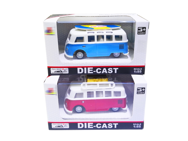 1:55 PULL BACK DIE CAST BUS 2 ASST. - HP1154408