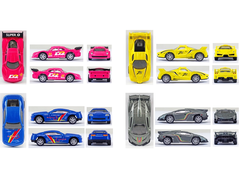 1:43 PULL BACK DIE CAST CAR 4 ASST.　24PCS/DISPLAY BOX - HP1154413