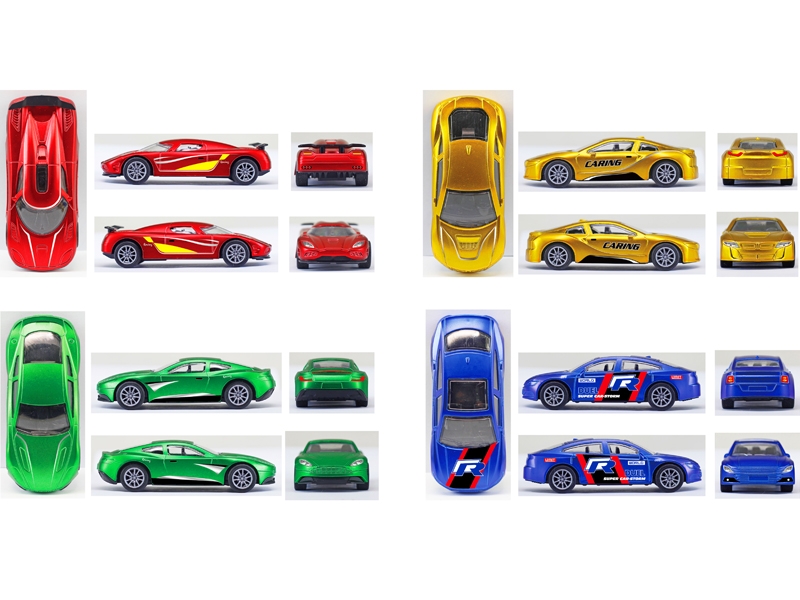 1:43 PULL BACK DIE CAST CAR 4 ASST.　24PCS/DISPLAY BOX - HP1154414