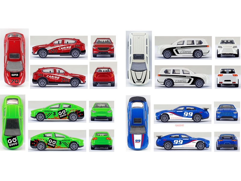 1:43 PULL BACK DIE CAST CAR 4 ASST.　24PCS/DISPLAY BOX - HP1154415