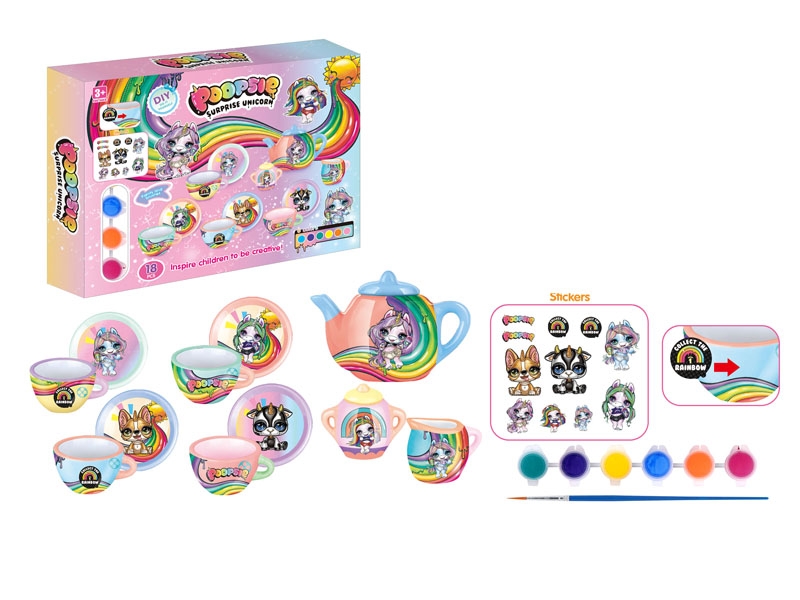 PAINTED PORCELAIN TEA SET - HP1154740