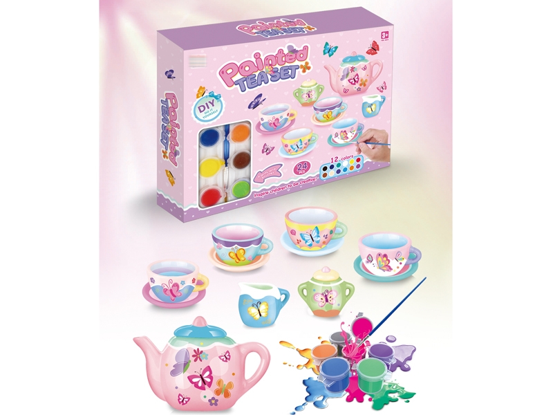 PAINTED PORCELAIN TEA SET - HP1154742