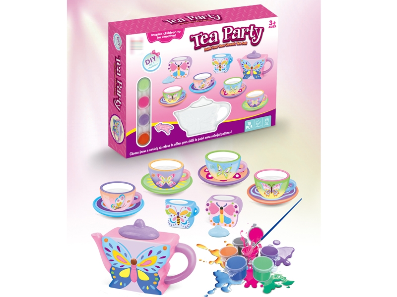 PAINTED PORCELAIN TEA SET - HP1154746